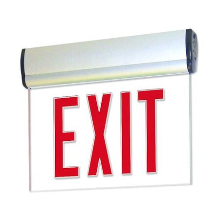 Nora Exit Adj 2C 1F Red/Clr Alum NX-811-LEDRCA